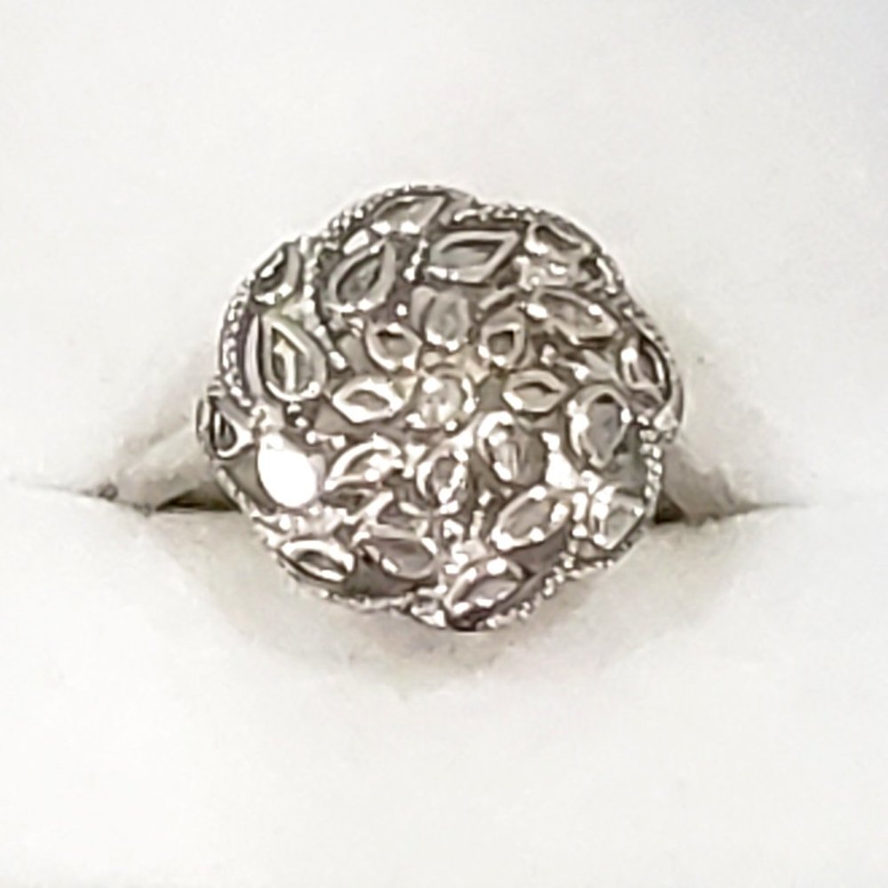 Polki Diamond ring in Platinum over 925 Sterling Silver 1.00 cts sz 9